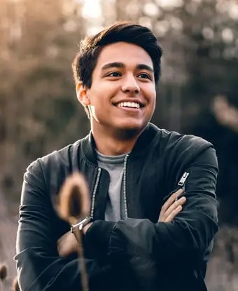 Smiling teen
