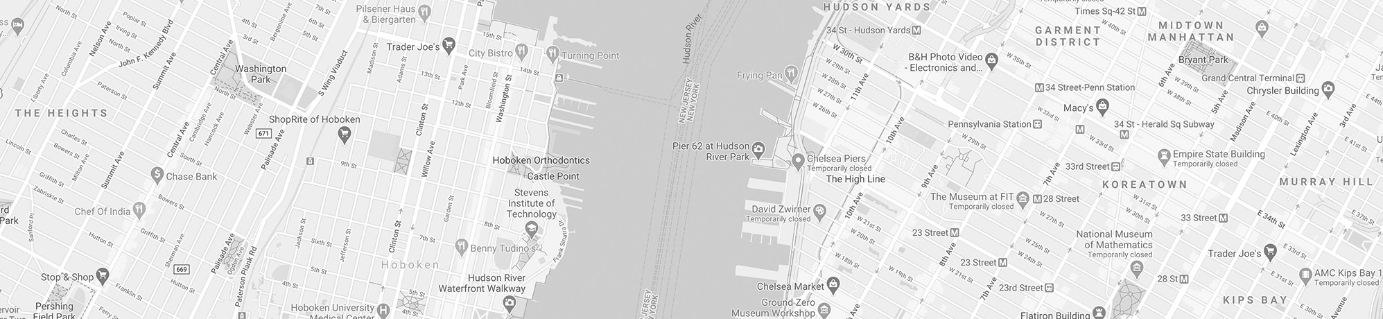Map of Hoboken Orthodontics area